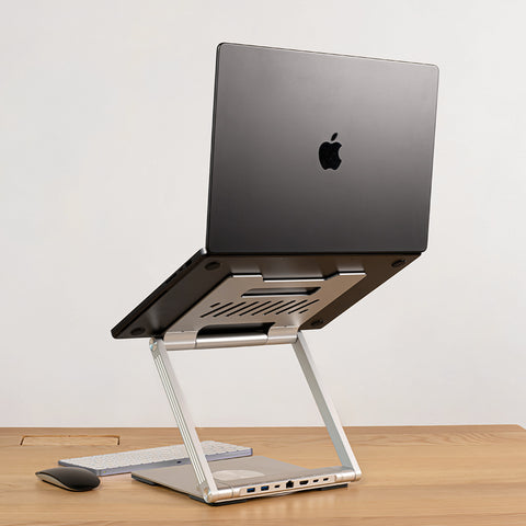 Revolve Laptop Stand with Detachable 7-in-1 Docking Station
