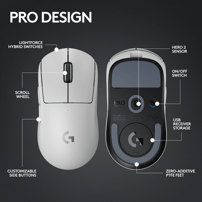 Logitech G Pro X Superlight Wireless Gaming Mouse with HERO Sensor